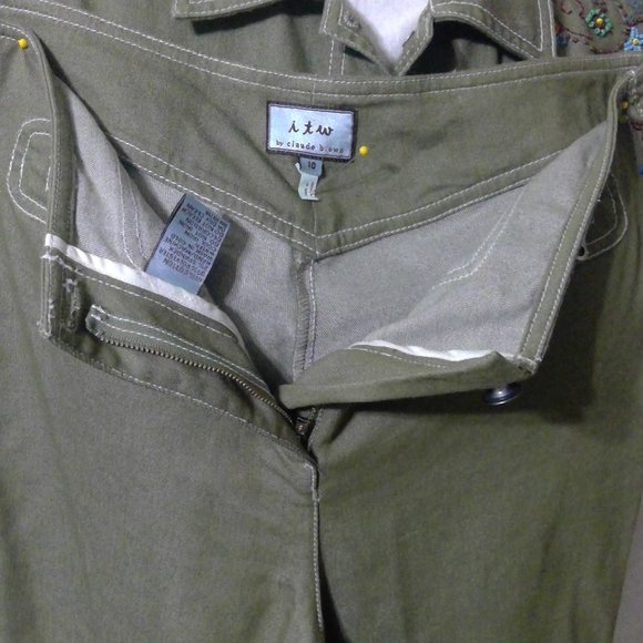 ITW Claude Brown Beaded Pant Suit Size 10 - Picture 11 of 14